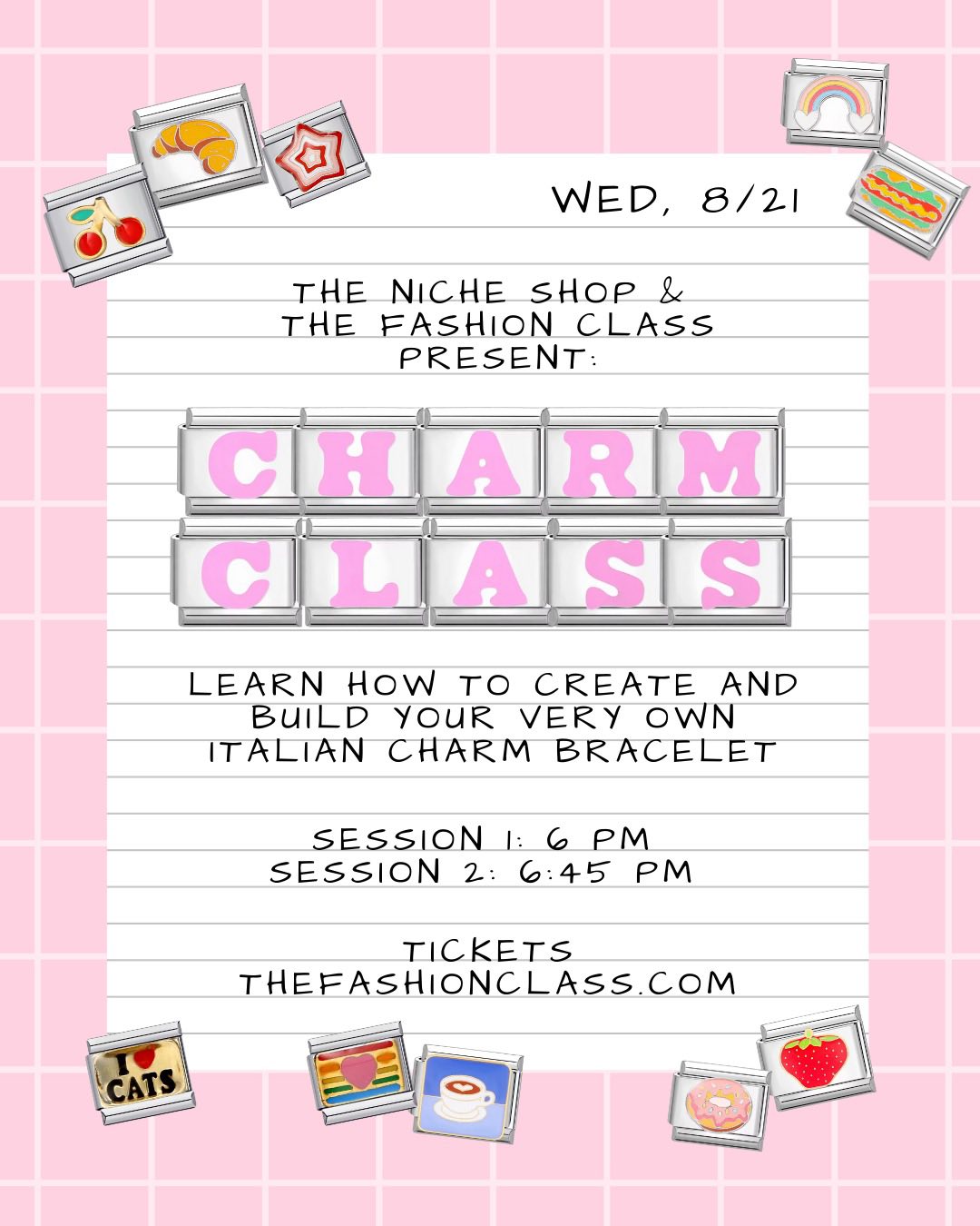 Italian Charm Bracelet Making with The Niche Shop Aug 21st - All Ages