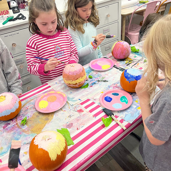 Pumpkin Ballgown Painting Party for Kids