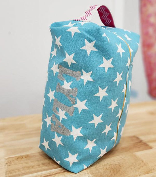 Personalized toiletry bag made in kids' craft class