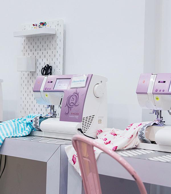 Sewing machines in a workshop