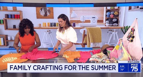 Arrianee LeBeau Teams Up with Kerri Quigley of The Fashion Class to Craft a Fab Beach Bag on Pix11.