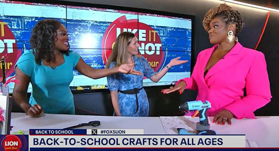 Making some fab and useful Back To School Crafts with the ladies on the Lion Lunch Hour Fox5.