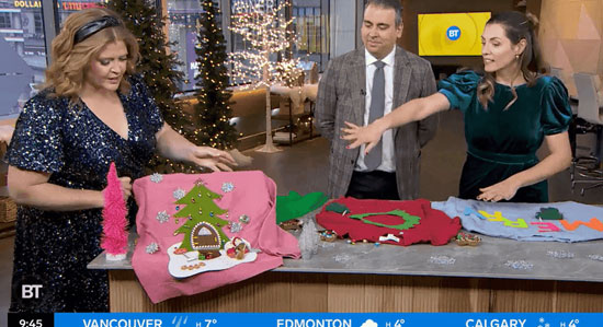 Making Ugly Holiday Sweaters with Sid and Meredith on Canada's Breakfast Television!